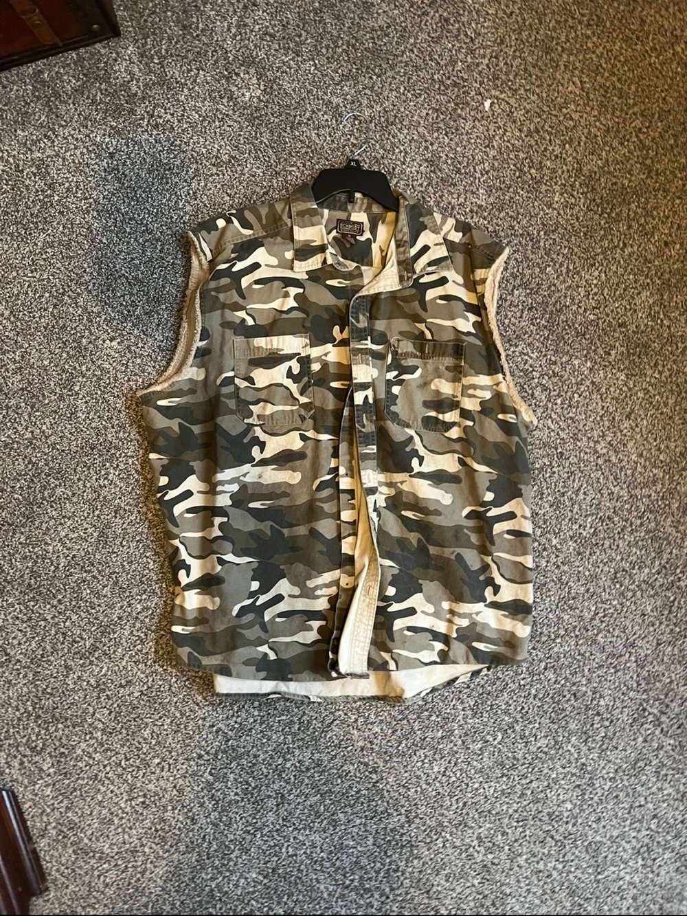 Men's Camouflage Sleeveless Shirt Vest - Olive Camo